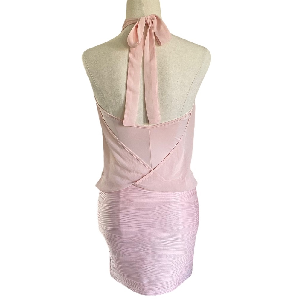 BNWT BLOCKOUT pale pink halter neck mini dress - Picture 7 of 14
